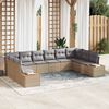 vidaXL Tuin Sofa Set met kussen 10 pcs beige en lichtgrijs Poly riet