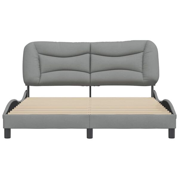 vidaXL Bedframe zonder matras "Hvar" stof lichtgrijs 160x200 cm