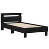 vidaXL Bedframe met hoofdeinde bewerkt hout zwart 90x200 cm