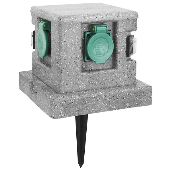 vidaXL Buitenstopcontact met schemeringssensor kunststof