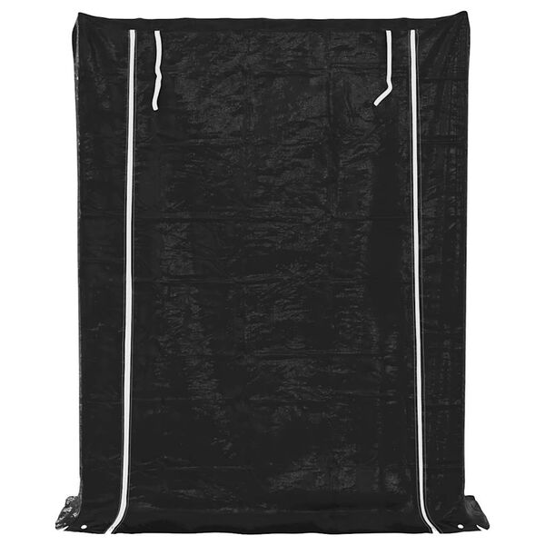 vidaXL Haardhoutrek met regenhoes 150x40x200 cm gegalvaniseerd staal