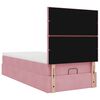 vidaXL Ottoman bed met matrassen en LED's 100x200cm fluweel roze