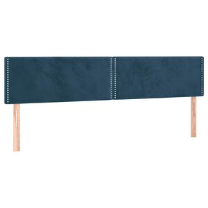 vidaXL Hoofdborden 200x5x78/88 cm fluweel donkerblauw