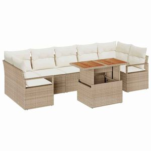 vidaXL Tuin Sofa Set met kussen 8 pcs Beige en Cr&egrave;me