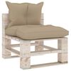 vidaXL 4-delige Loungeset met kussens pallet grenenhout