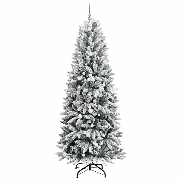 vidaXL Kunstkerstboom Wit 240 cm PVC en Plastic en Staal en PE