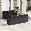 vidaXL Tuin Sofa Set met kussen 8 pcs Zwart poly rattan
