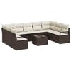 vidaXL Tuinbankenset 10 st Bruin en Cr&egrave;me poly rattan