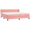 vidaXL Boxspring met matras fluweel roze 200x200 cm