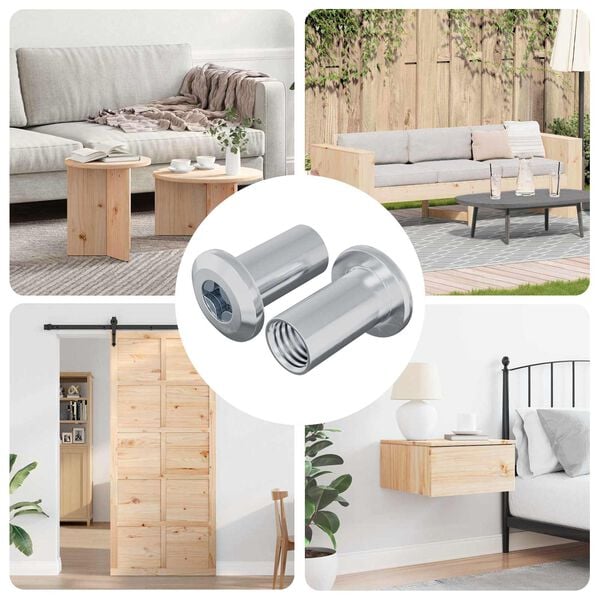 vidaXL Slotmoer 2 pcs Nikkel M6 x 25 mm Staal