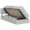 vidaXL Opslag bed met hoofdeinde Lichtgrijs 90 x 190 cm Fluweel