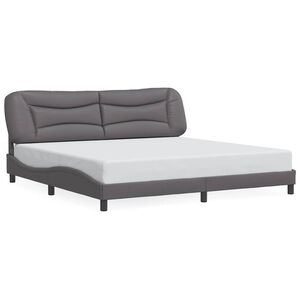 vidaXL Bedframe zonder matras "Hvar" kunstleer grijs 200x200 cm
