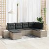 vidaXL Tuin Sofa Set met kussen 6 pcs Lichtgrijs poly rattan