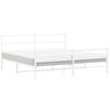 vidaXL Bedframe met hoofd- en voeteneinde metaal wit 183x213 cm