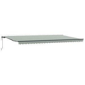 vidaXL Uitschuifbare luifel Groen en Wit 600 &times; 300 cm