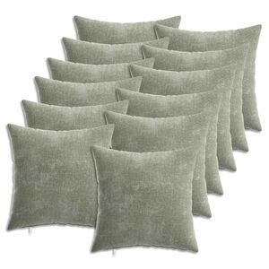 vidaXL Kussensloop 6 st HEERLEN Groen 35 x 35 cm Chenille Stof