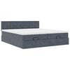 vidaXL Ottoman bed met matrassen 200x200cm fluweel donkergrijs