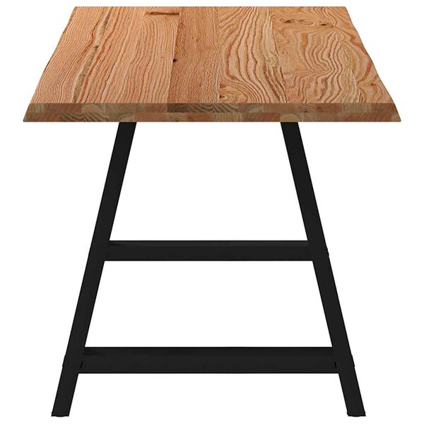 vidaXL Eettafel met natuurlijke rand massief eikenhout rechthoekig