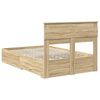 vidaXL Bedframe met hoofdeinde Sonoma Eiken 135 x 190 cm Bewerkt hout
