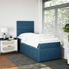 vidaXL Boxspring met matras fluweel donkerblauw 90x190 cm