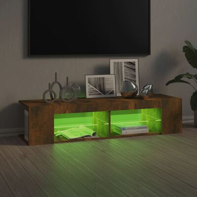 vidaXL Tv-meubel LED-verlichting 135x39x30 cm gerookt eikenkleurig