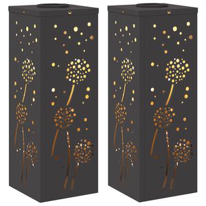 vidaXL Solar LED Pad Licht 2 pcs Zwart Koudgewalst staal