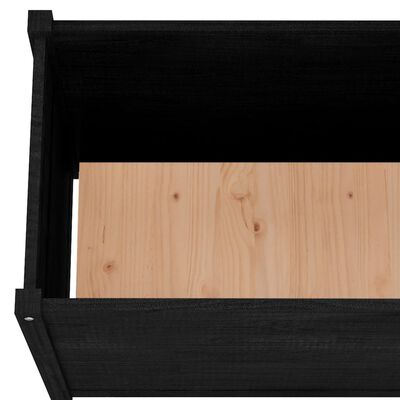 vidaXL Plantenbak 100x50x70 cm massief grenenhout zwart