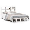 vidaXL Bed met boekenkast zonder matras massief hout wit 140x190 cm