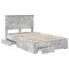vidaXL Bedframe met hoofdeinde Beton Grijs 120 x 190 cm Bewerkt hout