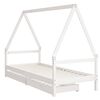 vidaXL Kinderbedframe met lades 80x200 cm massief grenenhout wit