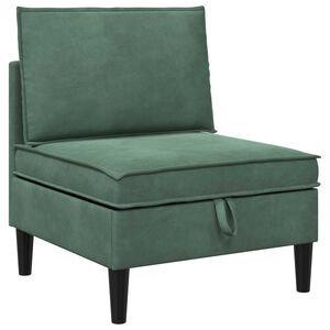 vidaXL Middelste Bank met Opbergruimte Zeegroen Fluweel