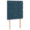 vidaXL Boxspring met matras fluweel donkerblauw 80x200 cm