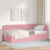 vidaXL Hoekbedframe met matras met hoofdeinde Roze 90 x 190 cm Fluweel