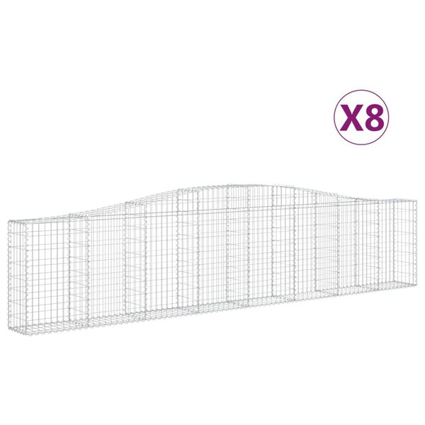 vidaXL Schanskorven 8 st gewelfd 400x30x80/100 cm ijzer