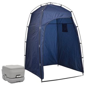 vidaXL Kampeertoilet met tent draagbaar 10 + 10 L