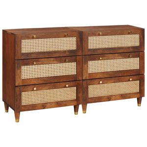 vidaXL Dressoir set 2 st 60 x 33,5 x 75 cm Massief Mango Hout Bruin