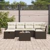 vidaXL Tuin Sofa Set met kussen met opslag 7 pcs Bruin Poly riet