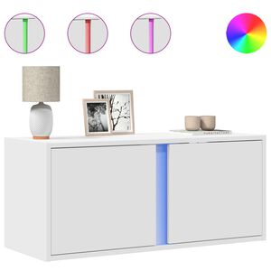 vidaXL Tv-wandmeubel met LED-verlichting 80x31x35 cm wit