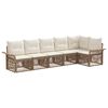 vidaXL Tuinbankenset 6 pcs Beige poly rattan