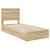 vidaXL Opslag bed met hoofdeinde Sonoma Eiken 90 x 200 cm Bewerkt hout