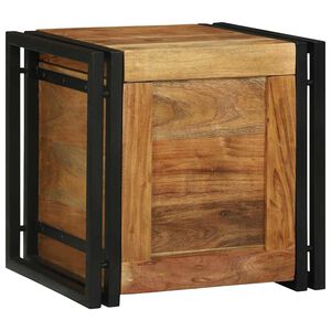 vidaXL Opbergbox Bruin en zwart 40 x 40 x 40 cm Massief Acaciahout