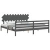 vidaXL Bedframe met hoofdbord massief hout grijs 200x200 cm