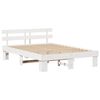 vidaXL Bedframe met hoofdeinde Wit 140 x 200 cm Massief grenenhout