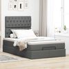 vidaXL Ottoman bed met matras 120x190 cm stof donkergrijs