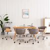 vidaXL Eetkamerstoelen draaibaar 6 st stof taupe