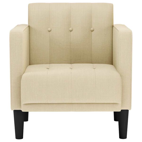 vidaXL Fauteuil met armleuningen Cr&egrave;me 53 cm Stof