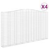 vidaXL Schanskorven 4 st gewelfd 400x30x220/240 cm ijzer