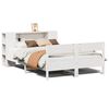 vidaXL Bed met boekenkast zonder matras grenenhout wit 160x200 cm