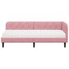 vidaXL Hoekbedframe met matras met hoofdeinde Roze 80 x 200 cm Fluweel
