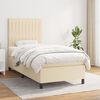 vidaXL Boxspring met matras stof cr&egrave;mekleurig 90x190 cm